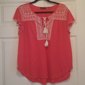 Butterfly Sleeve Printed Blouse